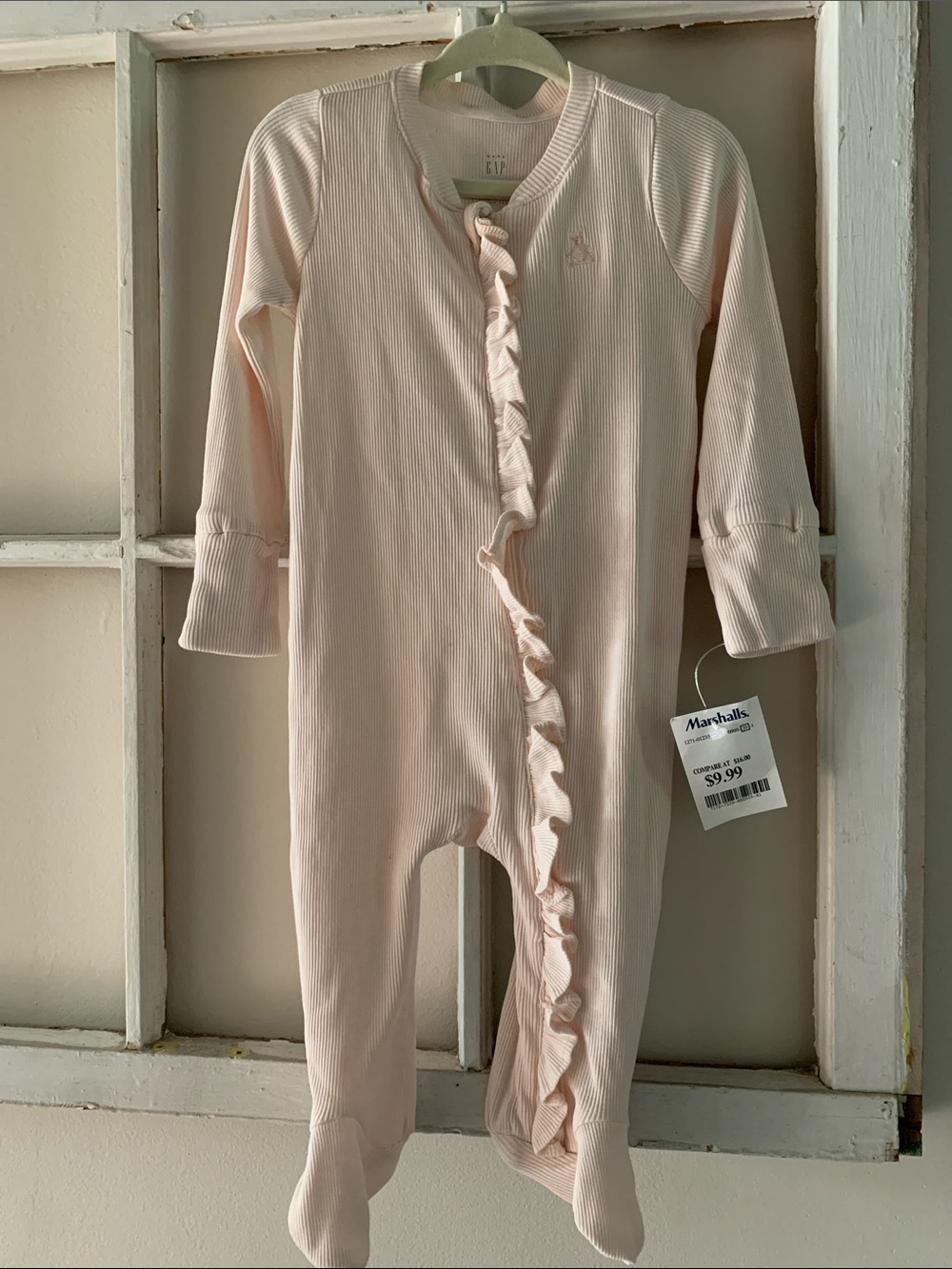 GAP Pale Pink Ruffle Footed One-Piece